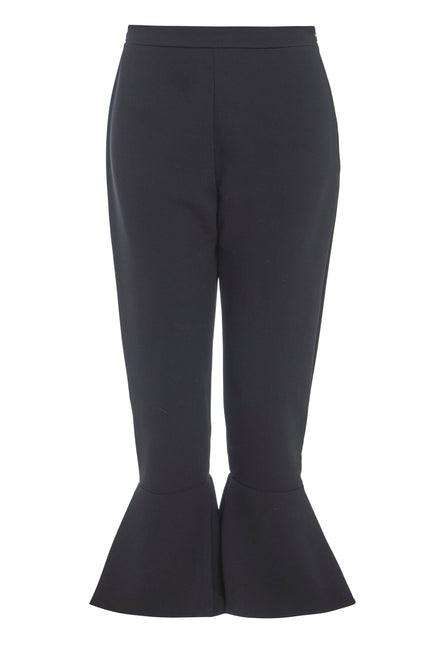 Sarvin | Ashlee Black Frill Hem Trousers