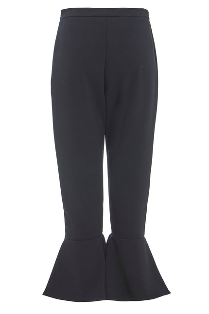 Sarvin | Ashlee Black Frill Hem Trousers