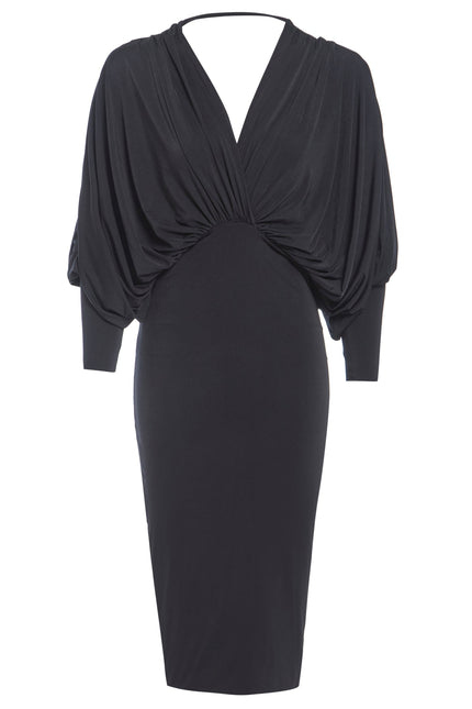 Sarvin | Lea Black Batwing Dress