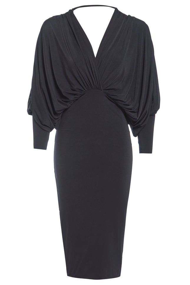 Sarvin | Lea Black Batwing Dress