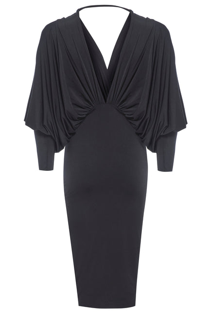 Sarvin | Lea Black Batwing Dress
