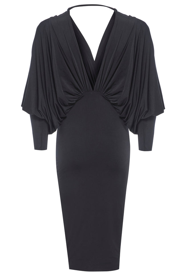 Sarvin | Lea Black Batwing Dress