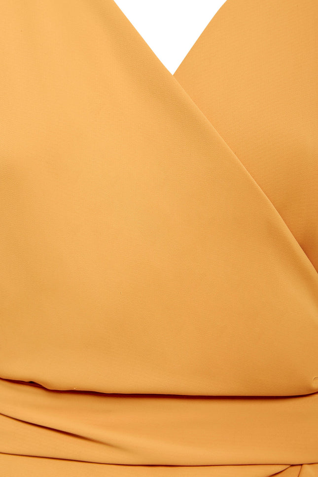Sarvin | Amber Mustard Wrap Dress