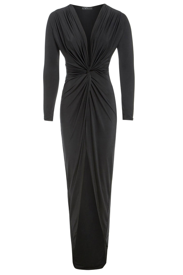 Sarvin | Bianca Black Twist Front Dress