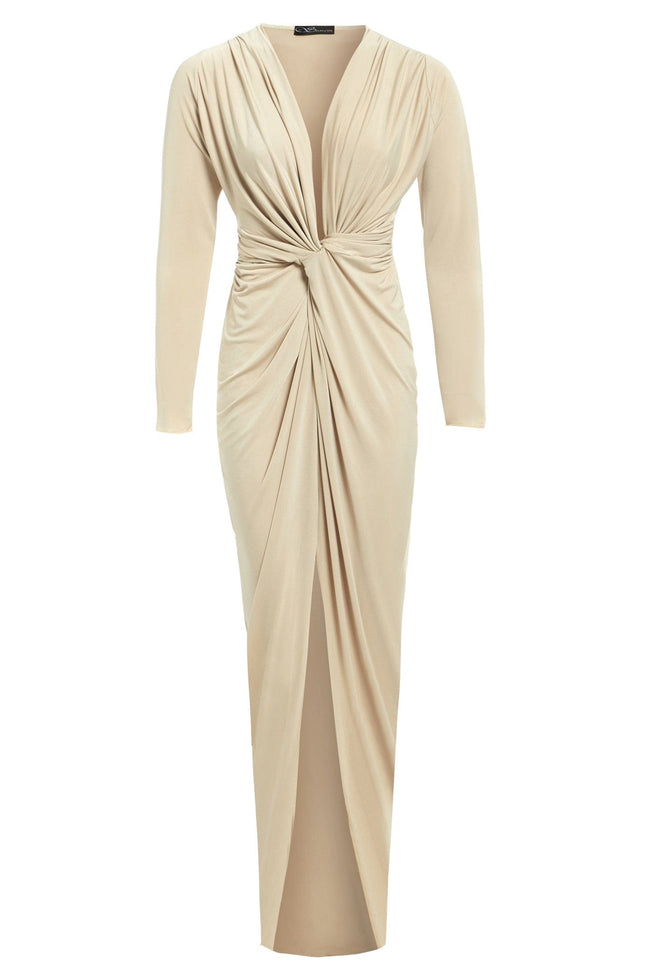 Sarvin | Bianca Stone Low Cut Dress Plunging Neckline