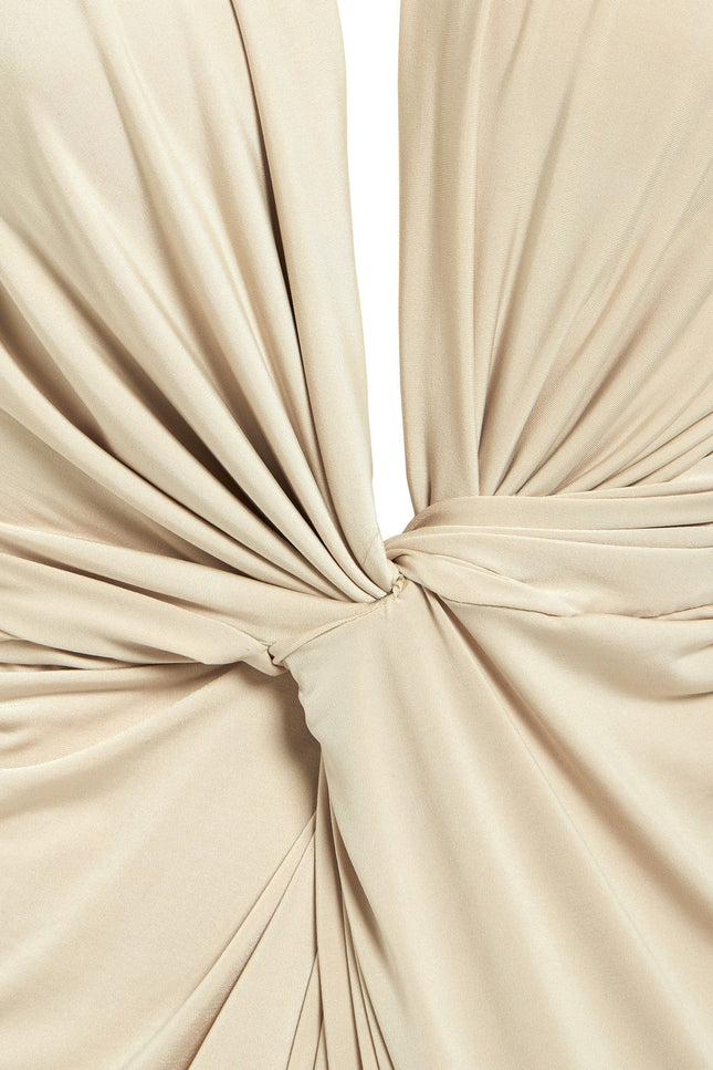 Sarvin | Bianca Stone Low Cut Dress Plunging Neckline
