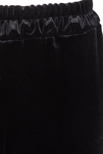 Sarvin | Raven Wide Leg Velvet Trousers