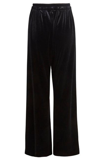 Sarvin | Raven Wide Leg Velvet Trousers