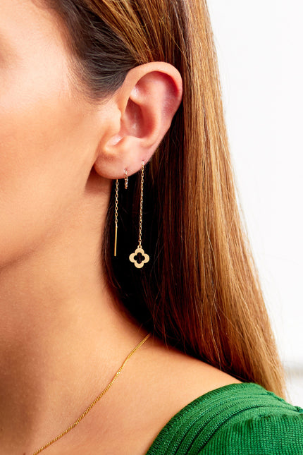 Sarvin | Clover Drop Earrings Gold