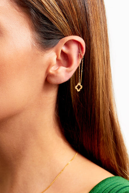 Sarvin | Clover Drop Earrings Gold