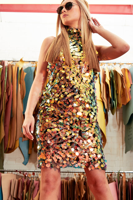 Sarvin | Nova Multi Sequin Mini Dress
