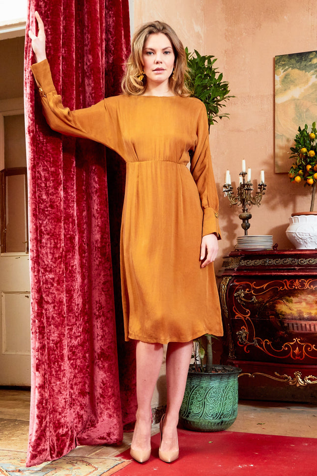 Sarvin | Shay Mustard Yellow Dress