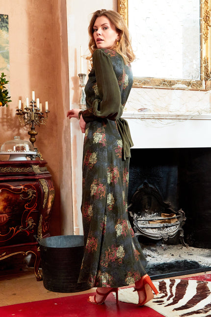 Sarvin | Verdant Long Sleeve Wrap Dress
