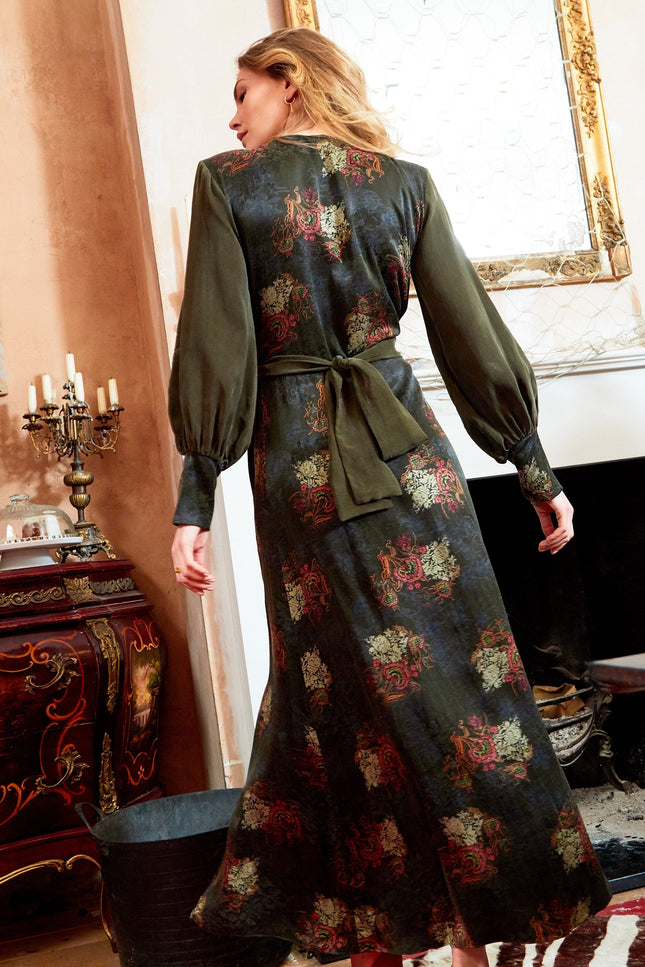 Sarvin | Verdant Long Sleeve Wrap Dress
