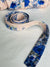 Beige and blue floral matching belt