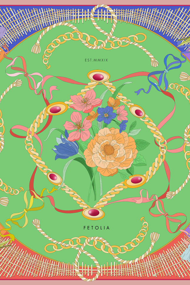 Fetolia | The Four Seasons – Pink Green Scarf
