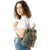 The Dust Company | Backpack In Cotton Green & Cuoio