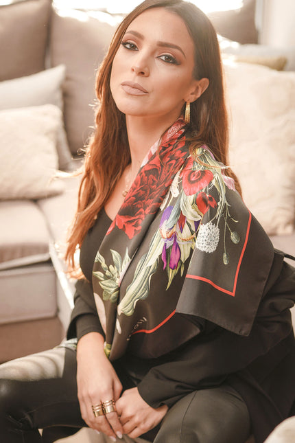 Fetolia | Secret Garden – Grey Black Scarf