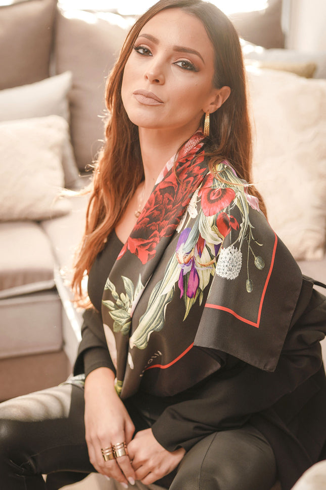 Fetolia | Secret Garden – Grey Black Scarf