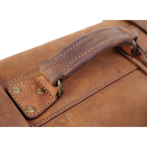 The Dust Company | Leather Duffel Bag In Heritage Brown