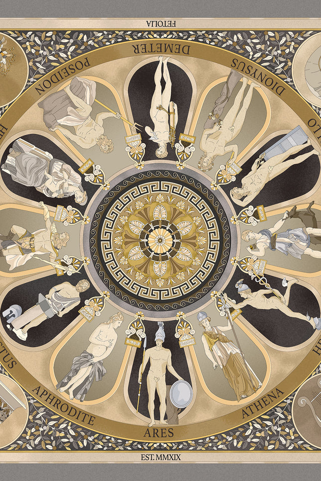 Fetolia | The Olympian Gods – Grey Beige Scarf