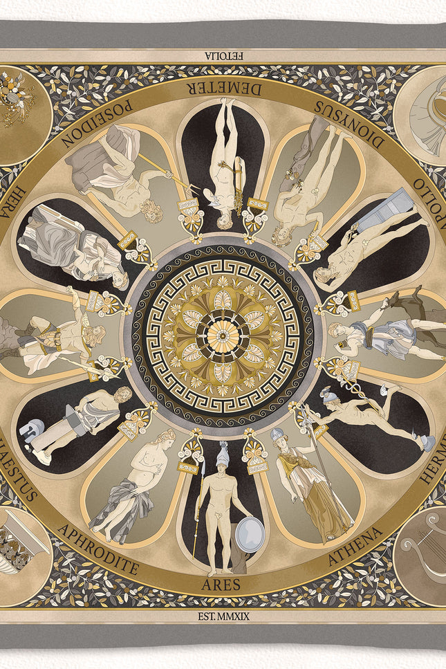 Fetolia | The Olympian Gods – Grey Beige Scarf