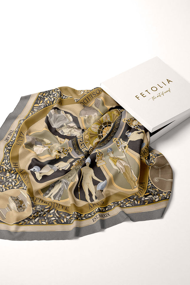 Fetolia | The Olympian Gods – Grey Beige Scarf
