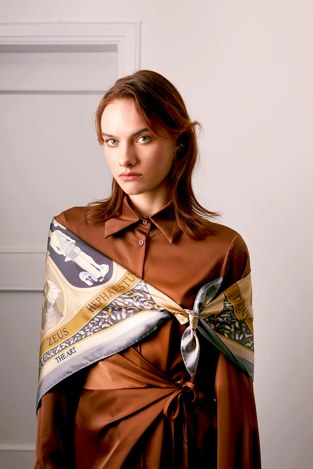 Fetolia | The Olympian Gods – Grey Beige Scarf