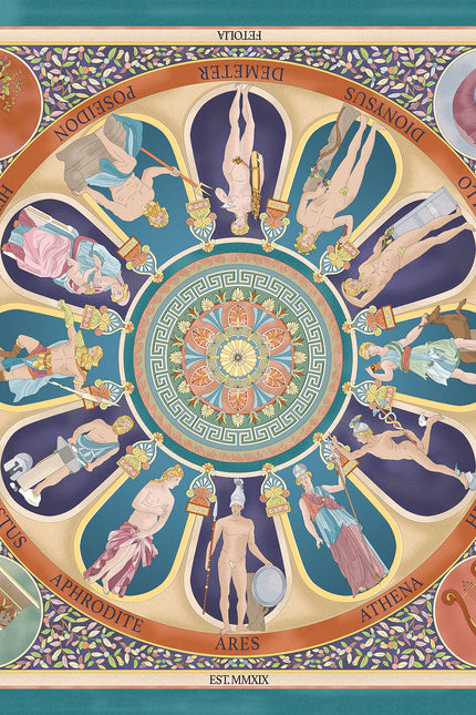 Fetolia | The Olympian Gods – Terracotta Turquoise Scarf