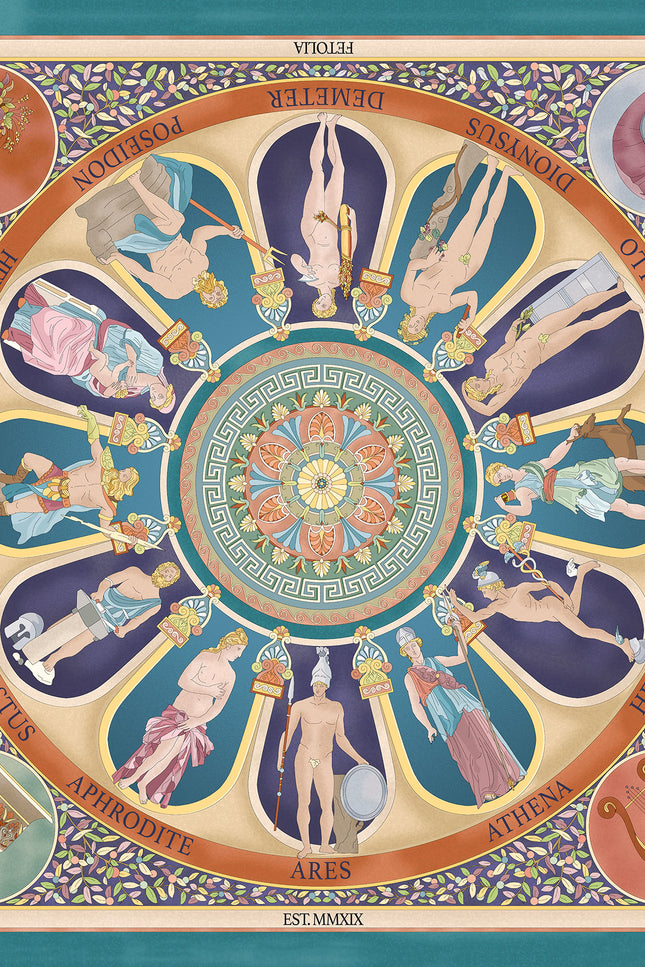 Fetolia | The Olympian Gods – Terracotta Turquoise Scarf