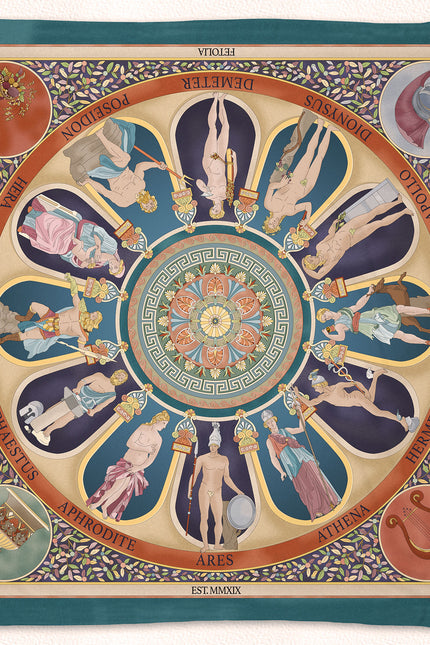 Fetolia | The Olympian Gods – Terracotta Turquoise Scarf