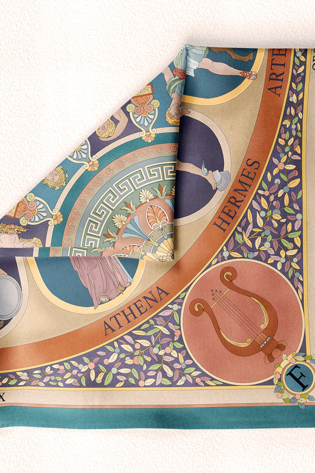 Fetolia | The Olympian Gods – Terracotta Turquoise Scarf