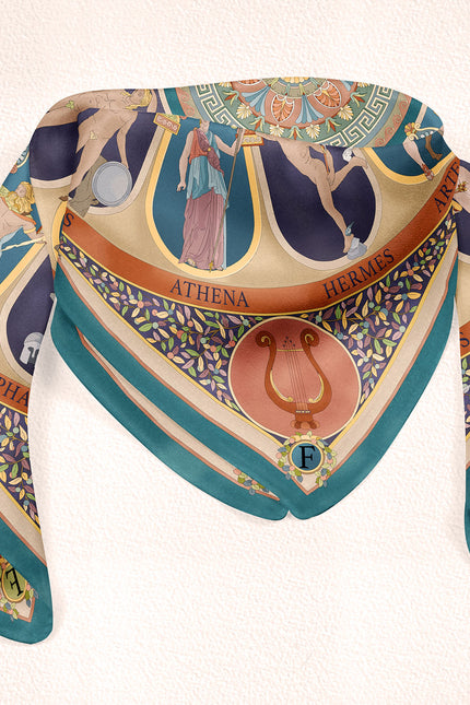 Fetolia | The Olympian Gods – Terracotta Turquoise Scarf