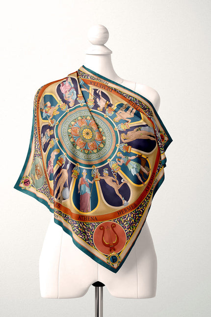Fetolia | The Olympian Gods – Terracotta Turquoise Scarf