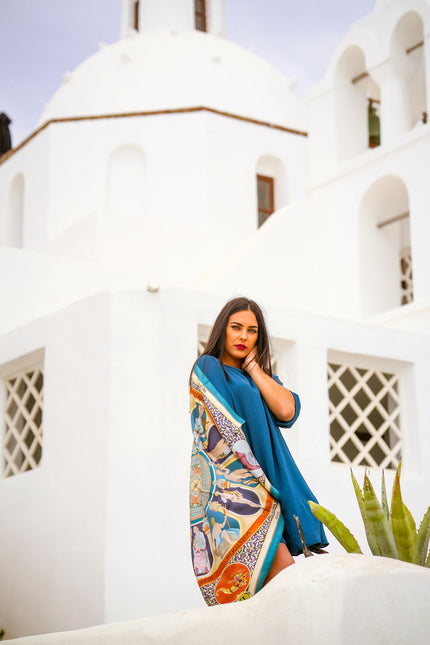 Fetolia | The Olympian Gods – Terracotta Turquoise Scarf