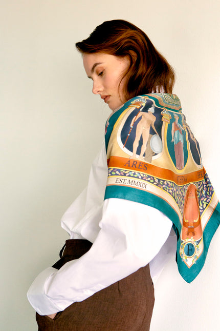 Fetolia | The Olympian Gods – Terracotta Turquoise Scarf