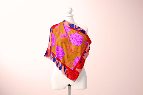 Fetolia | Paeonia Blossoms – Dusty Pink Khaki Scarf