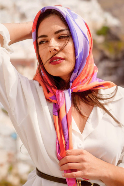 Fetolia | Paeonia Blossoms – Salmon Lilac Scarf