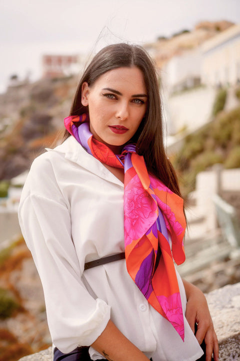 Fetolia | Paeonia Blossoms – Salmon Lilac Scarf