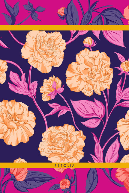 Fetolia | Paeonia Blossoms – Fuchsia Navy Scarf