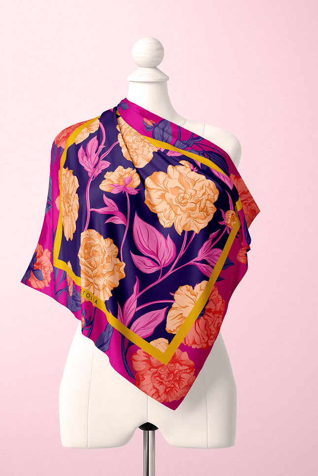 Fetolia | Paeonia Blossoms – Fuchsia Navy Scarf