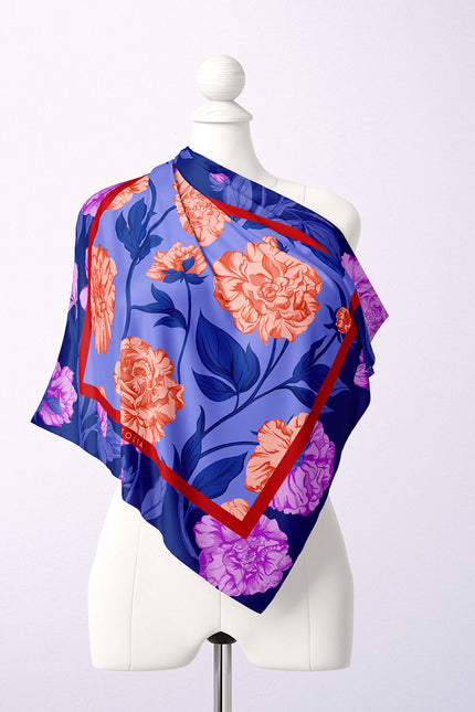Fetolia | Paeonia Blossoms – Royal Blue Ciel Scarf