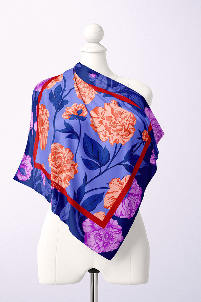 Fetolia | Paeonia Blossoms – Royal Blue Ciel Scarf