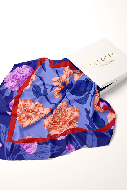 Fetolia | Paeonia Blossoms – Royal Blue Ciel Scarf