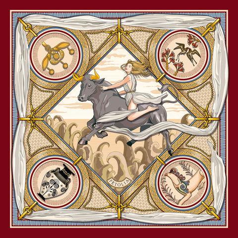 Fetolia | The Abduction of Europa – Bordeaux Beige Scarf