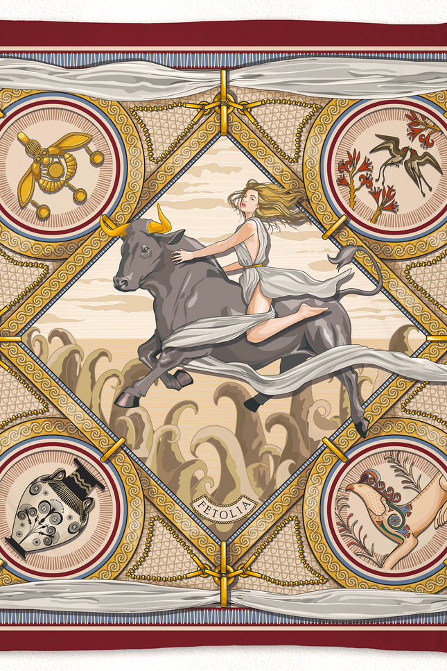 Fetolia | The Abduction of Europa – Bordeaux Beige Scarf