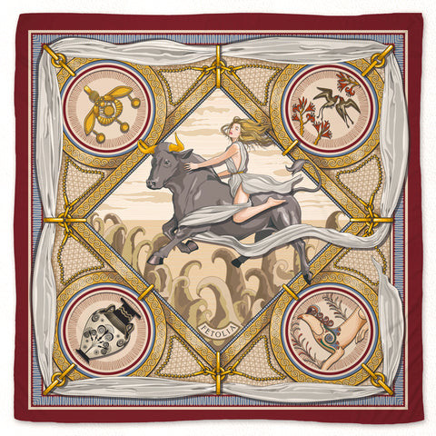Fetolia | The Abduction of Europa – Bordeaux Beige Scarf