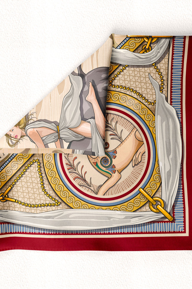 Fetolia | The Abduction of Europa – Bordeaux Beige Scarf