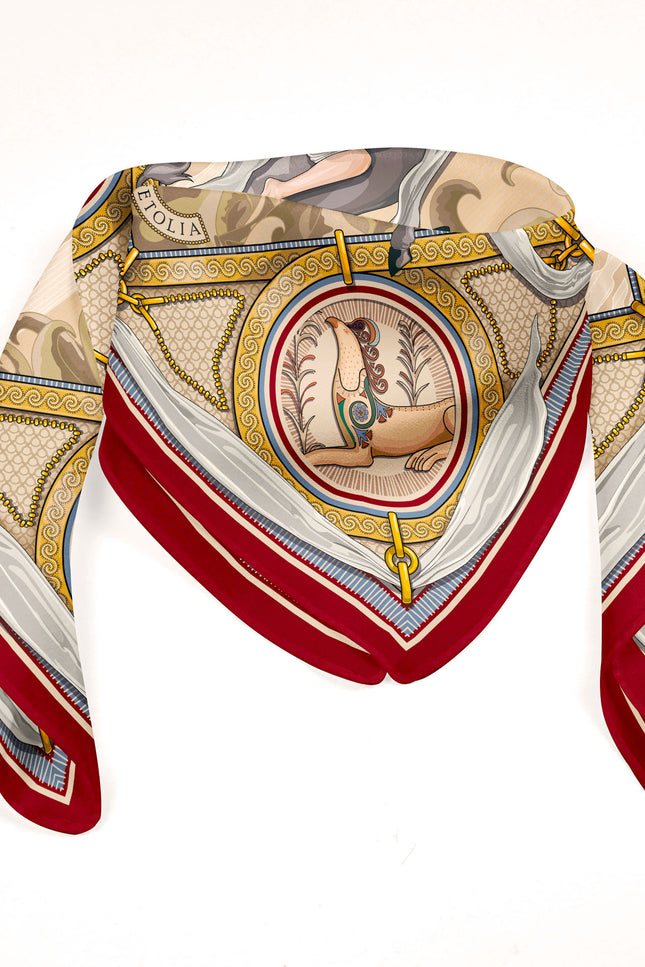 Fetolia | The Abduction of Europa – Bordeaux Beige Scarf