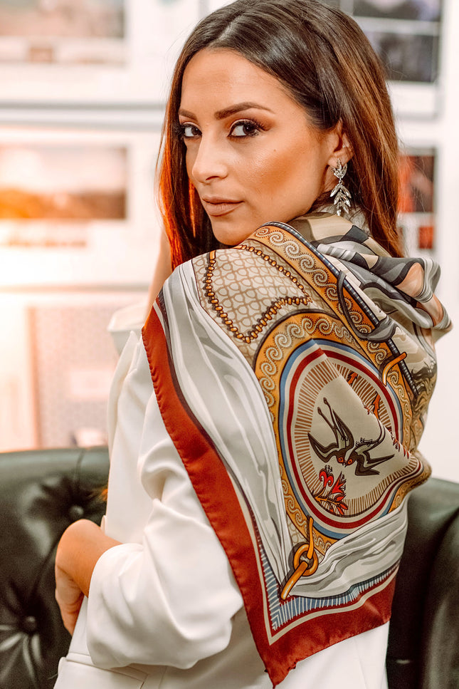 Fetolia | The Abduction of Europa – Bordeaux Beige Scarf